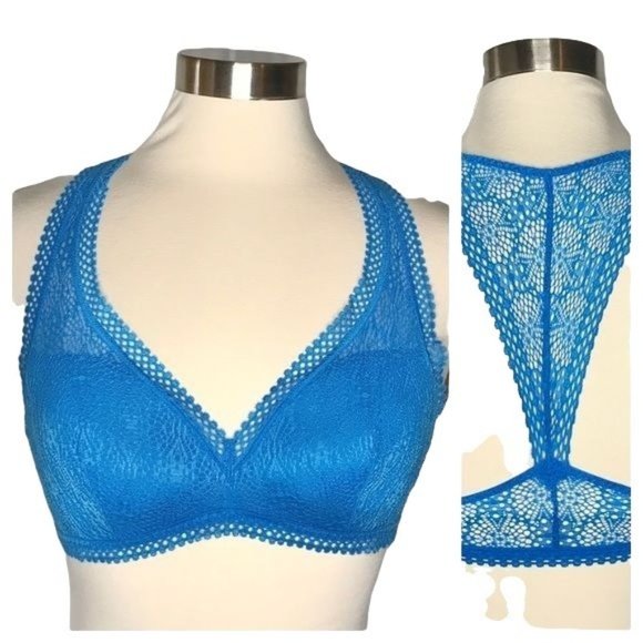Victoria’s Secret M lace bra letter blue - Picture 1 of 7